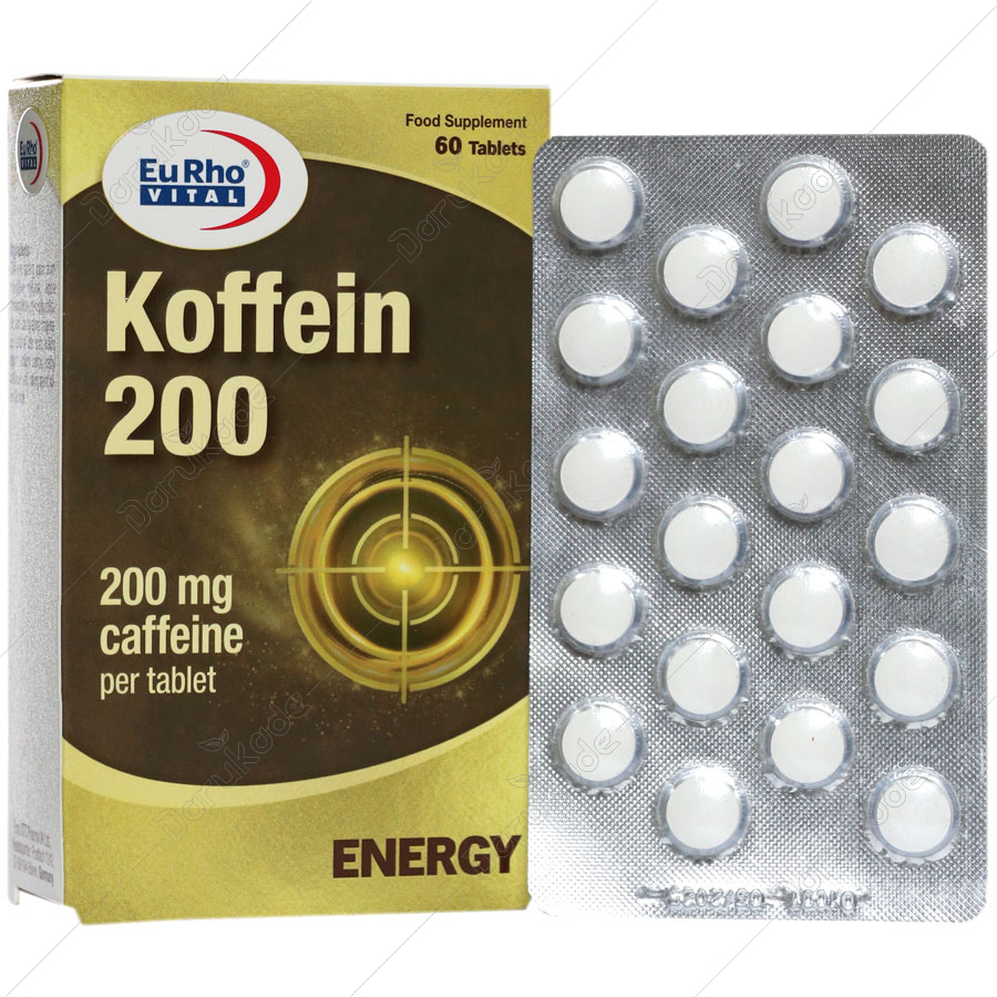 کافئين قرص 200م-يوروويتال 60 عددي
